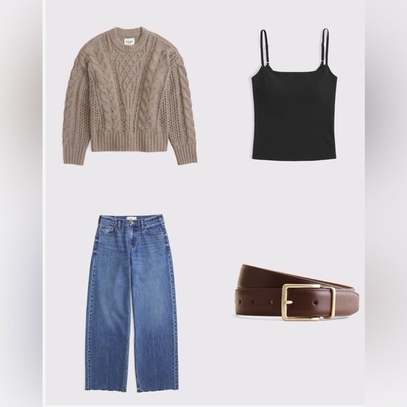 Abercrombie & fitch Textural Stitch Cable Crew Sweater size XS in light brown - Picture 9 of 16